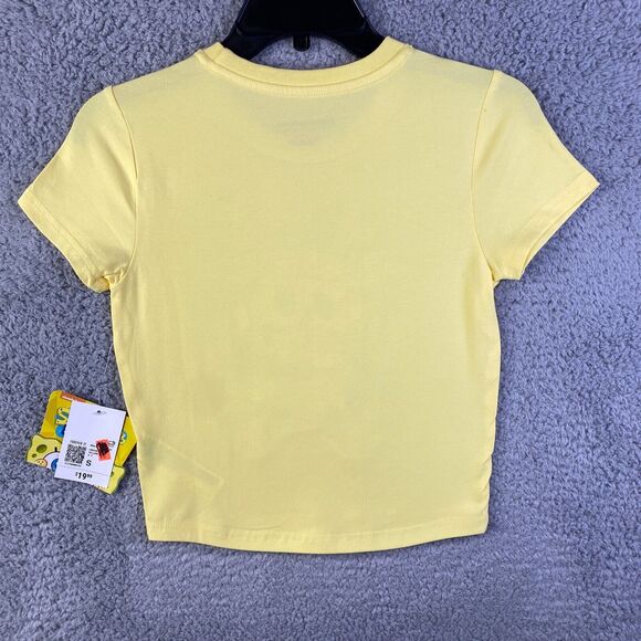 SpongeBob SquarePants Womens T-Shirt Cross & Bones Yellow  Sz S Nickelodeon NWT - Picture 2 of 15